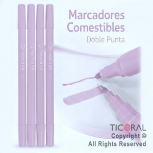 MARCADOR COMESTIBLE LILA PASTEL X 4